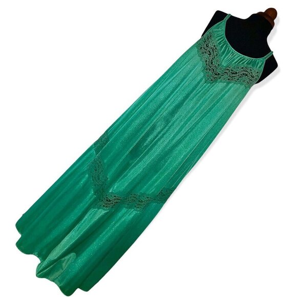 Vintage Ilise Stevens Emerald Green Nightgown Sz.S - Picture 1 of 10